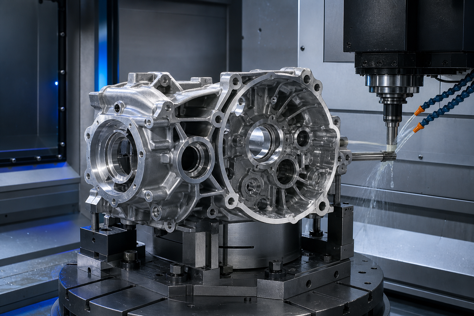 Automotive transmission housing machining
